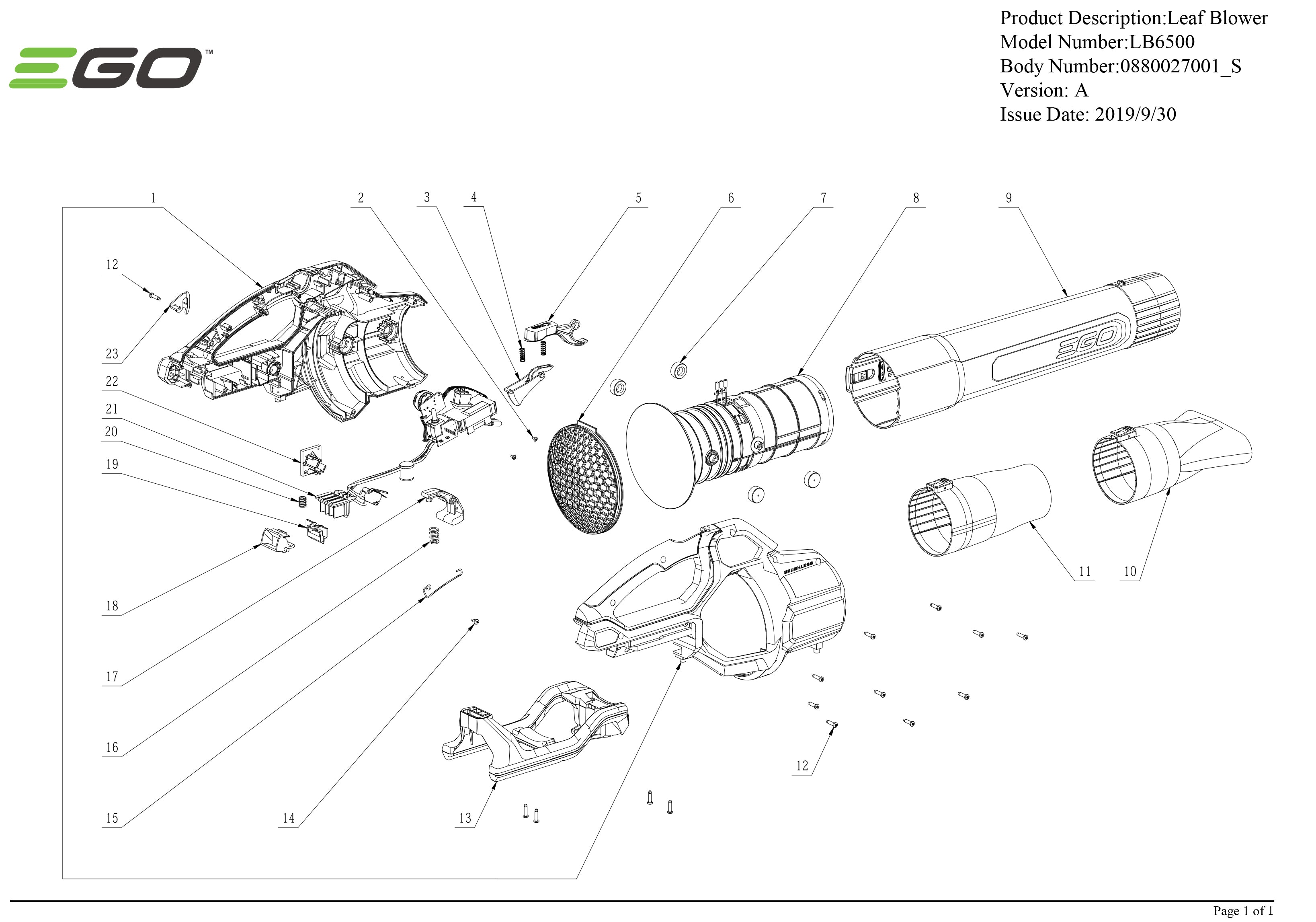 LB6500 PARTS DIAGRAM