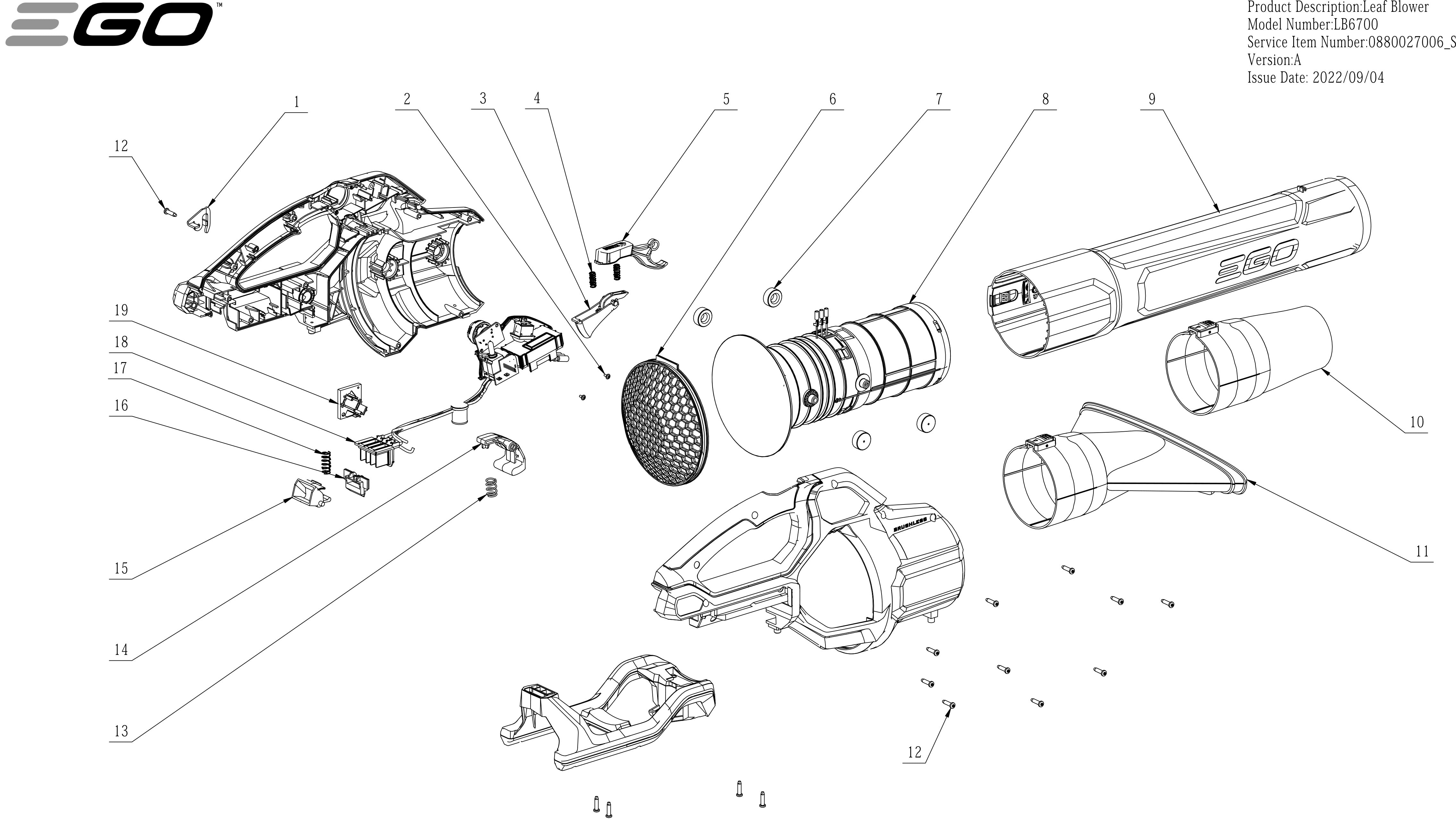 EGO LB4800 Parts Diagram for LB4800_V2