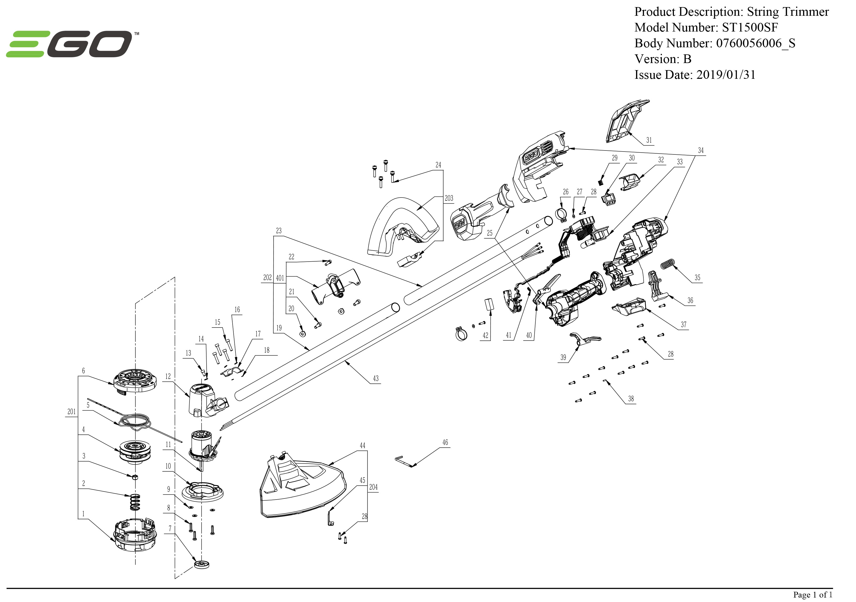 ST1500SF (VERSION B) PARTS DIAGRAM