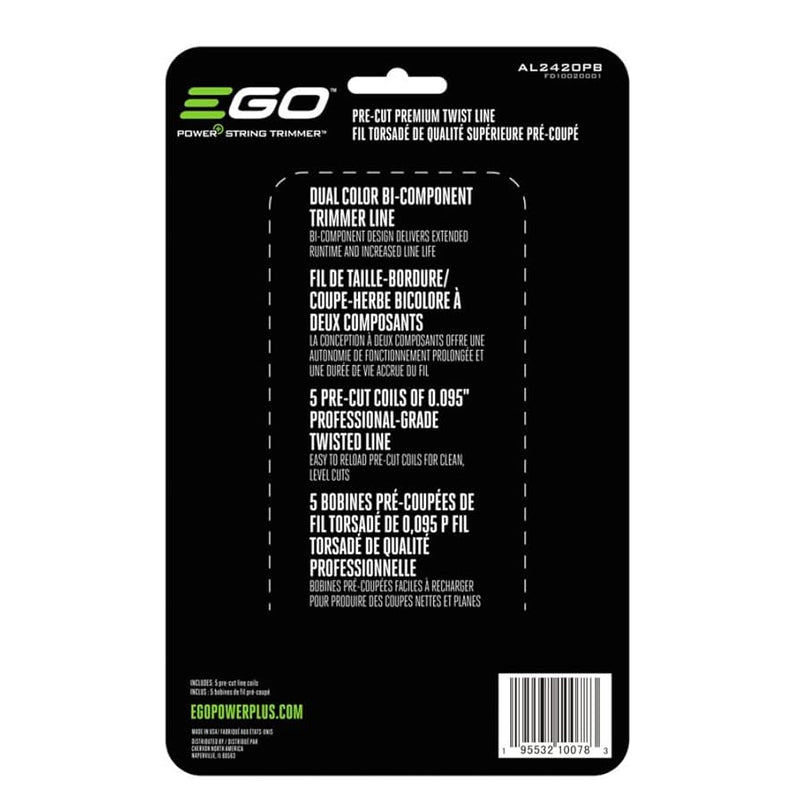 EGO Power+ AL2420PB Pre-Cut Premium Twist Line for EGO Power+ String Trimmers