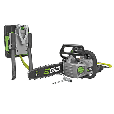 Motosierra comercial con mango superior EGO CSX3003 con funda para batería, batería de 5 Ah y cargador