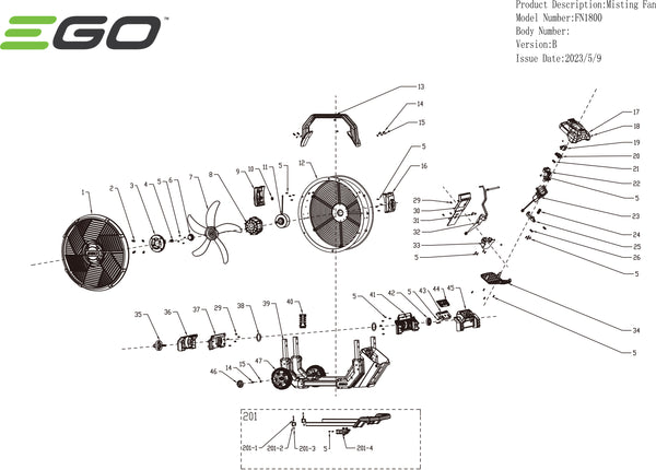 FN1800 (VERSION B) PARTS DIAGRAM