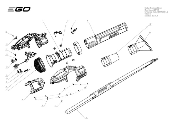 DIAGRAMA DE PIEZAS DEL LB7650