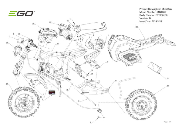 MB1000 (VERSION B) PARTS DIAGRAM
