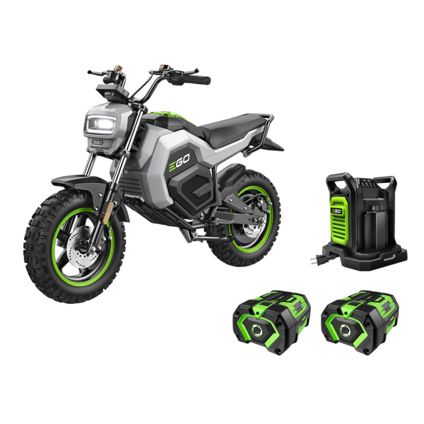Mini bicicleta EGO Power+ MB1505-2 con 2 baterías de 7,5 Ah y cargador de doble puerto de 560 W