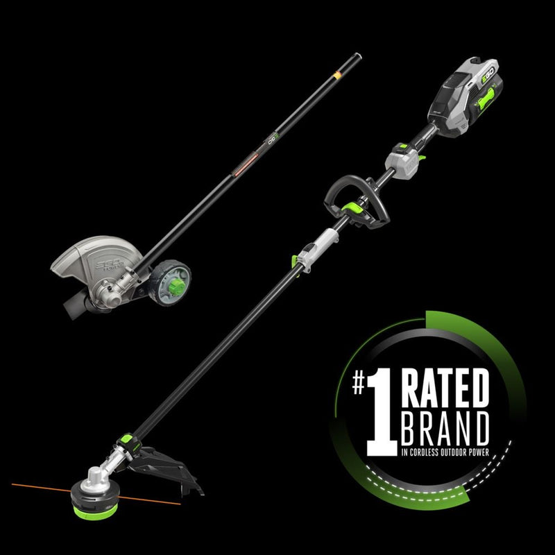 EGO Power+ MHC1603 Multi-Head Combo Kit; 16” Carbon Fiber String Trimmer with POWERLOAD™, Carbon Fiber Edger, and 56V Power Head with 4.0Ah Battery and 320W Charger