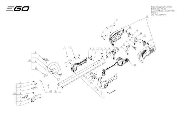 DIAGRAMA DE PIEZAS DEL PH1400