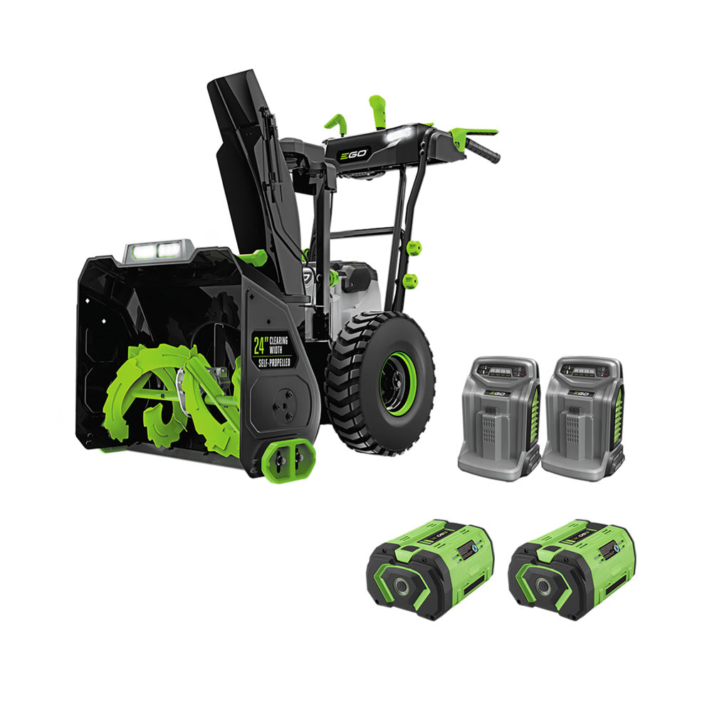 EGO Power+ SNT2406 24" 2-Stage Snow Thrower with (2) 10Ah Batteries and (2) 550W Rapid Chargers