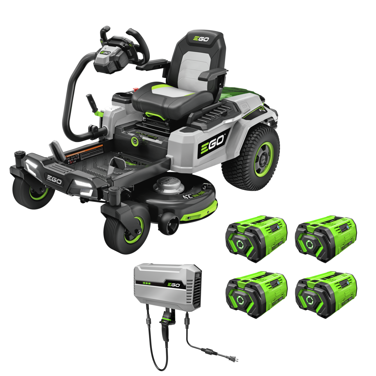 EGO Power+ ZT4205S 42" Z6 Zero Turn Riding Mower with  e-STEER™ Technology with (4) 12Ah Batteries and Charger