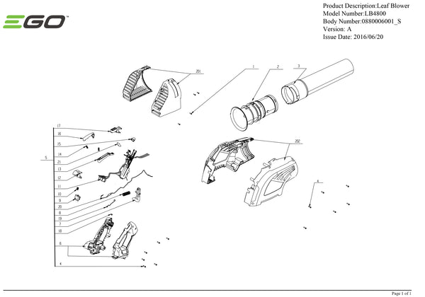 Official Black decker leaf blower parts