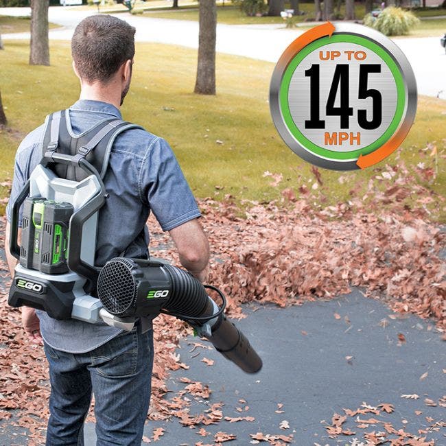 EGO Power+ LB6002 180 MPH, 600 CFM Variable-Speed 56-Volt Cordless Backpack Leaf Blower with 5.0Ah Battery and Standard Charger