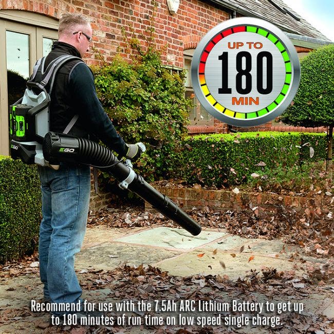 EGO Power+ LB6002 180 MPH, 600 CFM Variable-Speed 56-Volt Cordless Backpack Leaf Blower with 5.0Ah Battery and Standard Charger