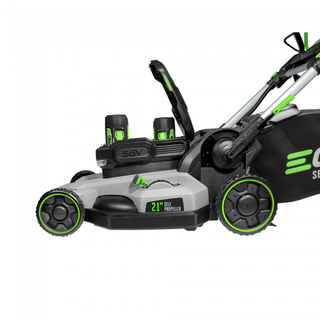 EGO LM2142SP Tondeuse à gazon électrique automotrice sans fil à double port, 21 po, 56 V, au lithium-ion, avec (2) batteries de 5,0 Ah et chargeur inclus