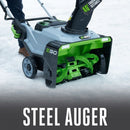 EGO Power+ SNT2112 21" 56-Volt Cordless  Snow Blower with Steel Auger with (2) 5.0Ah Batteries and Dual Port Charger Included